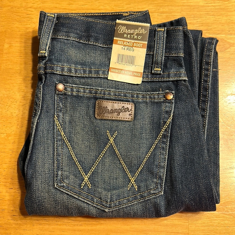 Boys size 14 wrangler retro jeans relaxed boot